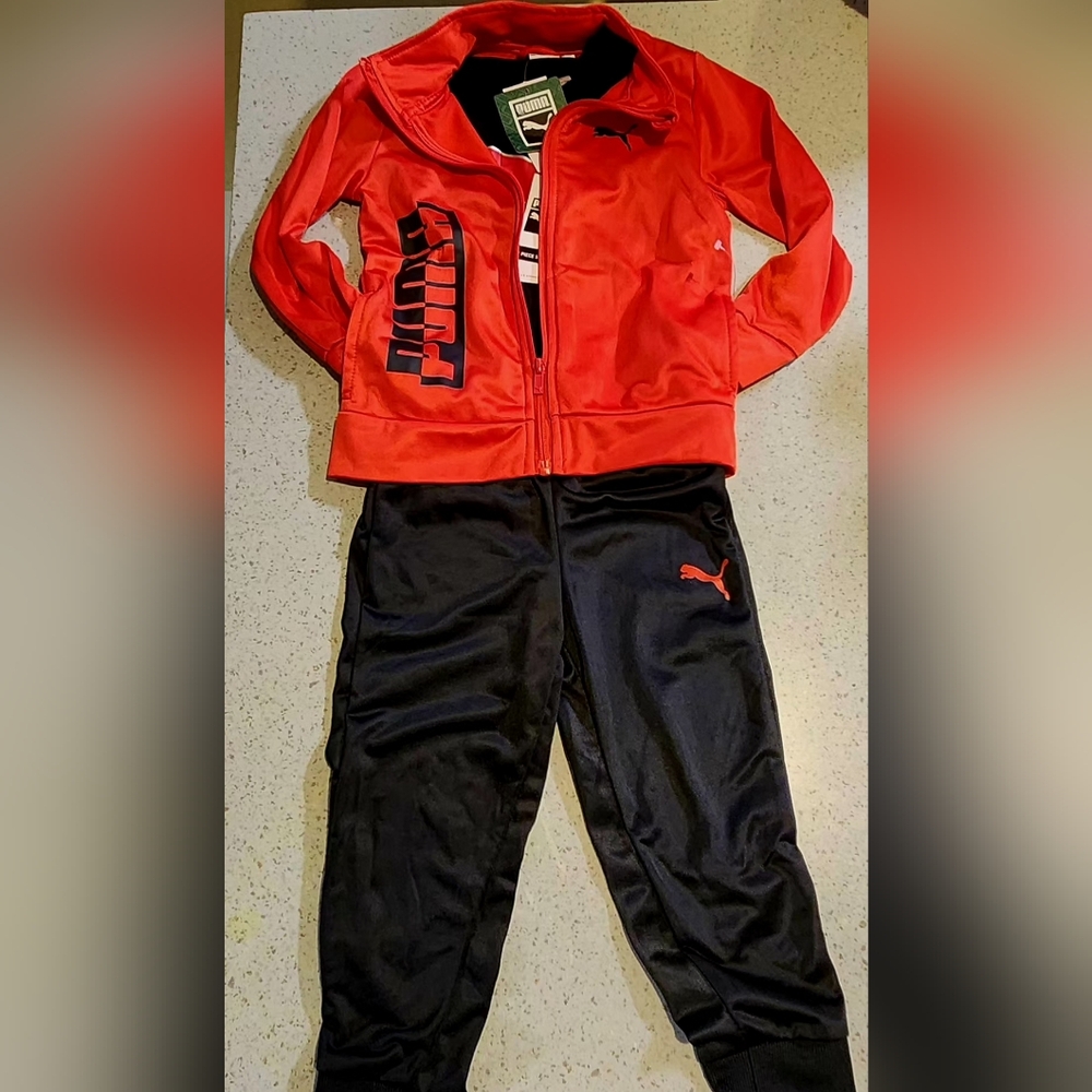 Puma Kids Matching Set - Red and Black